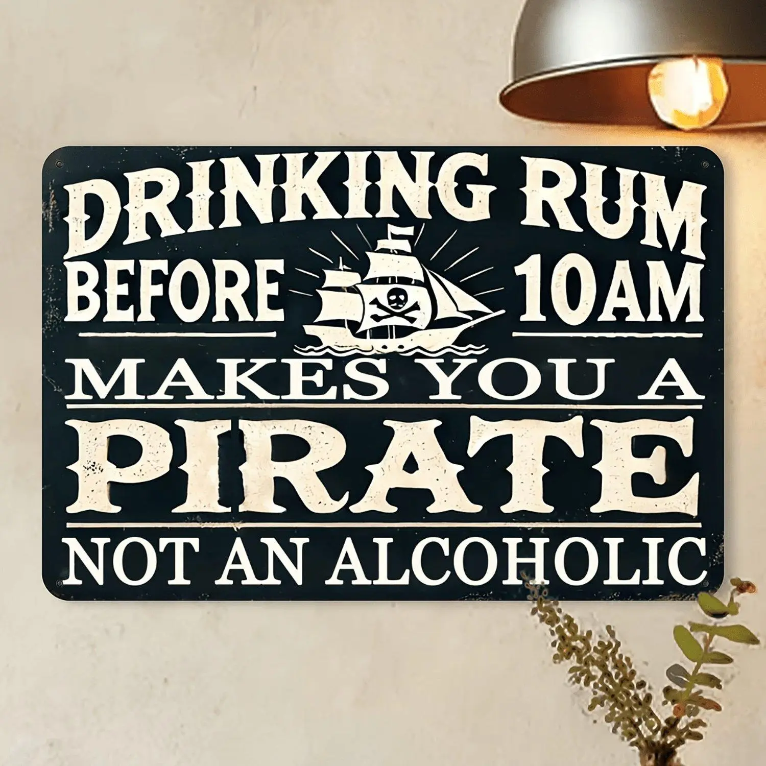 Prints Drinking Rum Before 10am Makes You a Pirate Not an Alcoholic Nautical Rum Drinking Game Retro Pirate Themed Home Cave Pub Funny Gift for Rum Lovers Pirate Parties Decorative Prints Vintage Style Wall Art