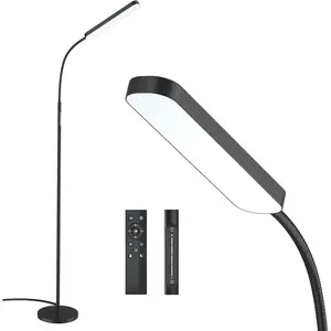 Floor lamp, 15w/1000lm Bright LED Floor Lamp with Stepless Adjustable 3000K-6000K Colors and Dimmer, Remote and Touch Control, Adjustable Floor Lamp for Living Room