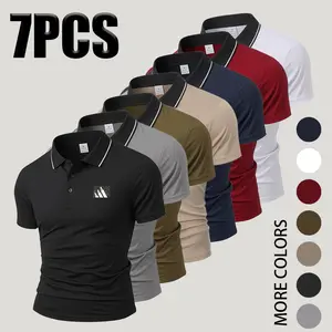 Men’s polo shirts with a notched collar (tip options 1–7), designed for business, golf, and casual wear; quick-drying, breathable, cool short-sleeve tops with premium embroidery.