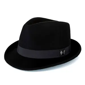 [1pc  Fedora Hat] 1pc Men's  Hat |   Autumn/Winter Outdoor British Jazz Style, Lightweight & Warm, Black Ribbon Accent |   Hand Wash Only, Perfect for Casual Wear