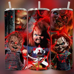 Chucky 20 oz Tumbler - BPA Free, stainless steel, Leak proof, durable, with clear lid