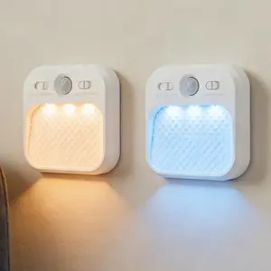 Smart Motion Sensor Night Light Set, Rechargeable, 3 Color Temperatures, Dimmable, Timer, Anti-Glare, Ideal for Hallway, Stairs, Bedroom