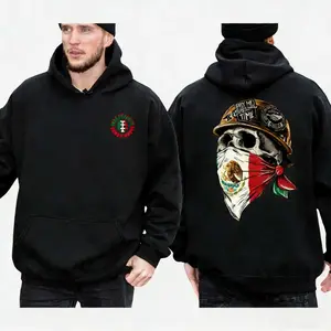 Dirty Hands Clean Money Skull Mexican Flag Face Mask Hoodie Blue Collar Men's Pattern Hoodie Mexican Dad Gift Men's Work Hoodie Men's Gift Casual Men's Clothing, Fashion, Leisure