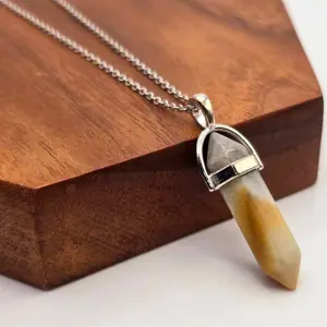 Elegant Silver Wire Wrapped Amazonite Agate Point Necklace - A Stylish Gift for Her
