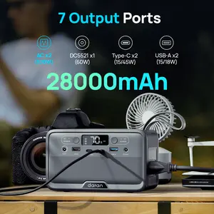 Portable Power Station 28000mAh LiFePO4 Battery 100W Solar Power Bank,Portable Charger Small Electric Generator with AC Outlets & PD Fast Charging for Home Outdoor Camping Essentials Emergency
