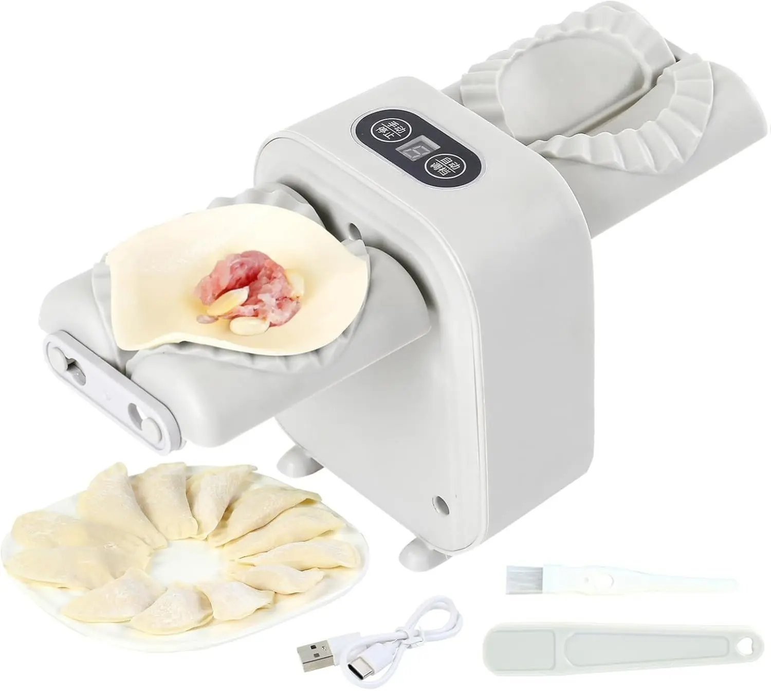 Dumpling Maker，Electric Dumpling Maker Machine for Kitchen,Make Beautiful Dumplings,Adjustable & Easy to Operate Rapid Forming Dumpling Mold-For Home Kitchen Pastry Making(Gray)