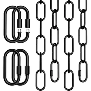2 Pack 3 Feet Industrial Black Light Fixture Chain, Plant Hanging Chain, with Detachable Link, Maximum Load is 60 Pounds
