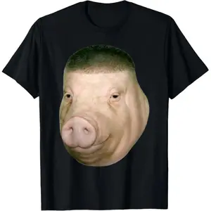Cotton Wigger Pig Fade Buzz Haircut Funny Meme Brainrot Unhinged T-Shirt