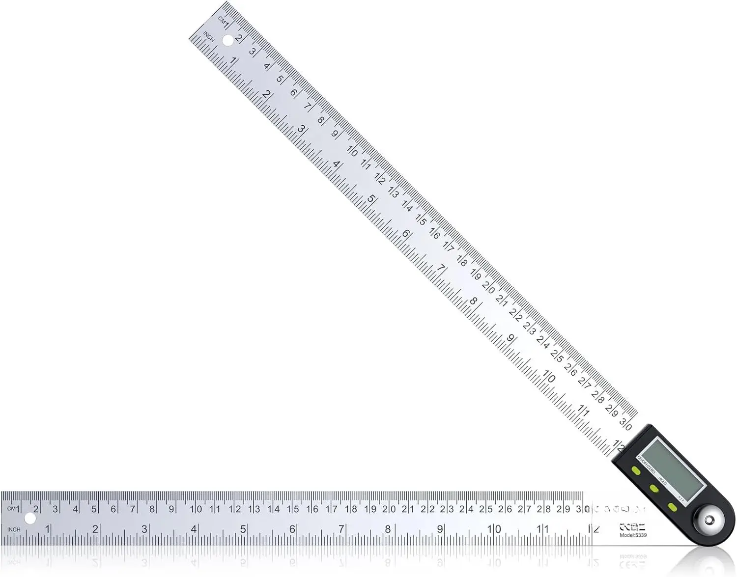 12 inch/30cm Stainless Steel Digital Angle Finder Protractor Ruler with Data Holding Function for Woodworking Construction Repairing