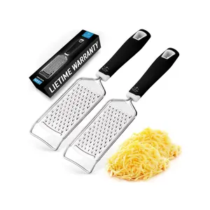 Stainless Steel Flat Cheese Grater - 2 Pack Kitchen Utensils Hanging