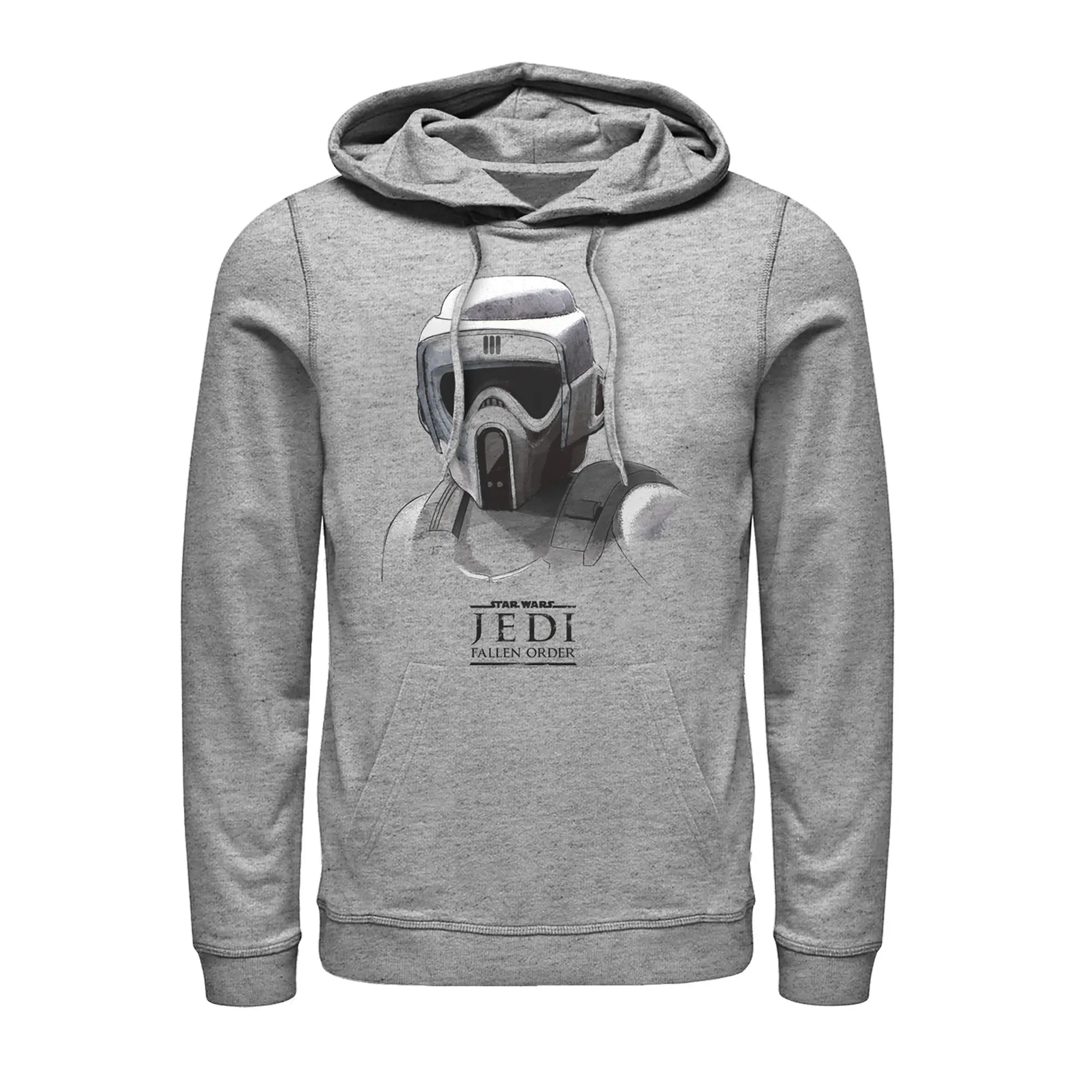 Men's Star Wars Jedi: Fallen Order Grayscale Scout Trooper Pull-Over Hoodie, Stylish Menswear Top, Streetwear Sweatshirt