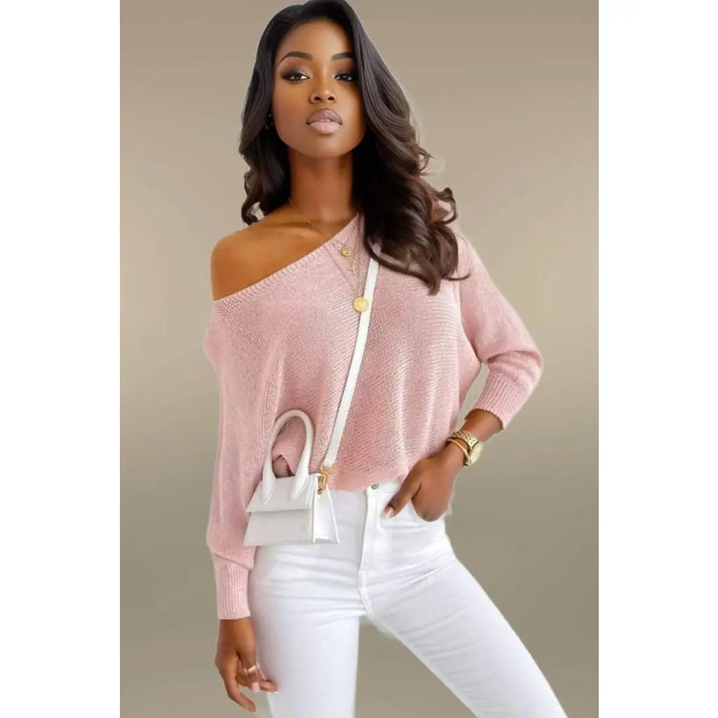 Ribbed Boat Neck Sweater