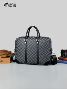 Men's Business Briefcase, Fashionable Shoulder Bag, Casual Crossbody Backpack, Office Messenger Bag, Youthful Stylish Handbag, Print Pattern, Business Meetings, Office Work