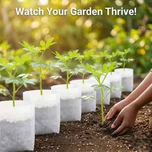 500pcs Non Woven Seedling Bags Nursery Pots Plant Grow Bags Vegetable Flower Sowing Professional Garden Hack Fast Growth Breathable Fabric Plant Parents Home Gardening Essentials Bulk Pack Fruit Trees Herbs Easy Transplant No Root Damage