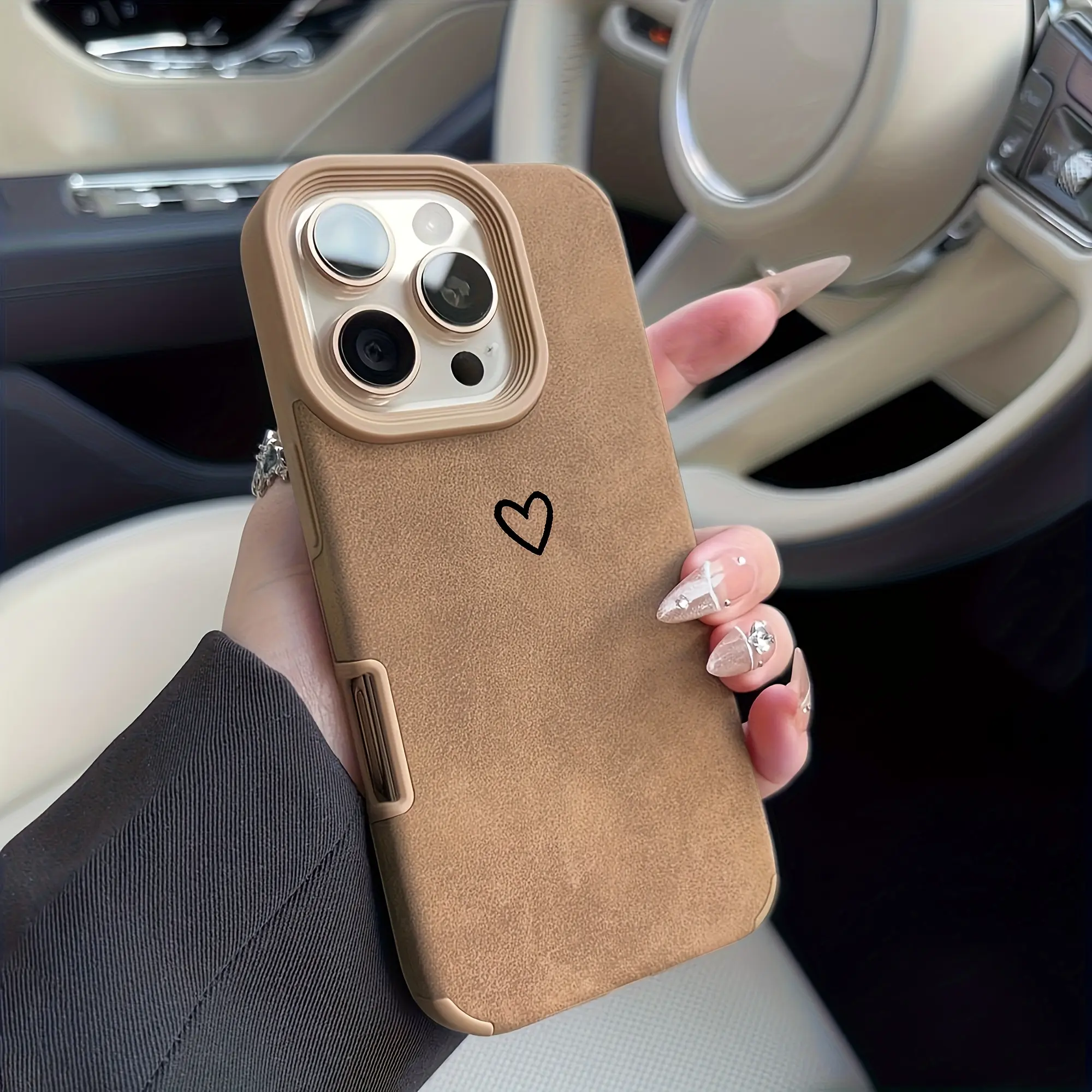 Faux Leather Heart-Designed TPU Shockproof Smartphone Cover, Protective Accessory with Shock Protection, Compatible with iPhone 17-11, X, XS, XS Max - Ideal Holiday Gift for Loved Ones summerwins