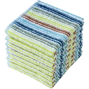 Kitchen Dishcloths for Washing Dishes, Ultra Absorbent Dish Rags, Cotton Cleaning Cloths Pack of 8, 12x12 Inches (Mix-1, 12x12 inch)