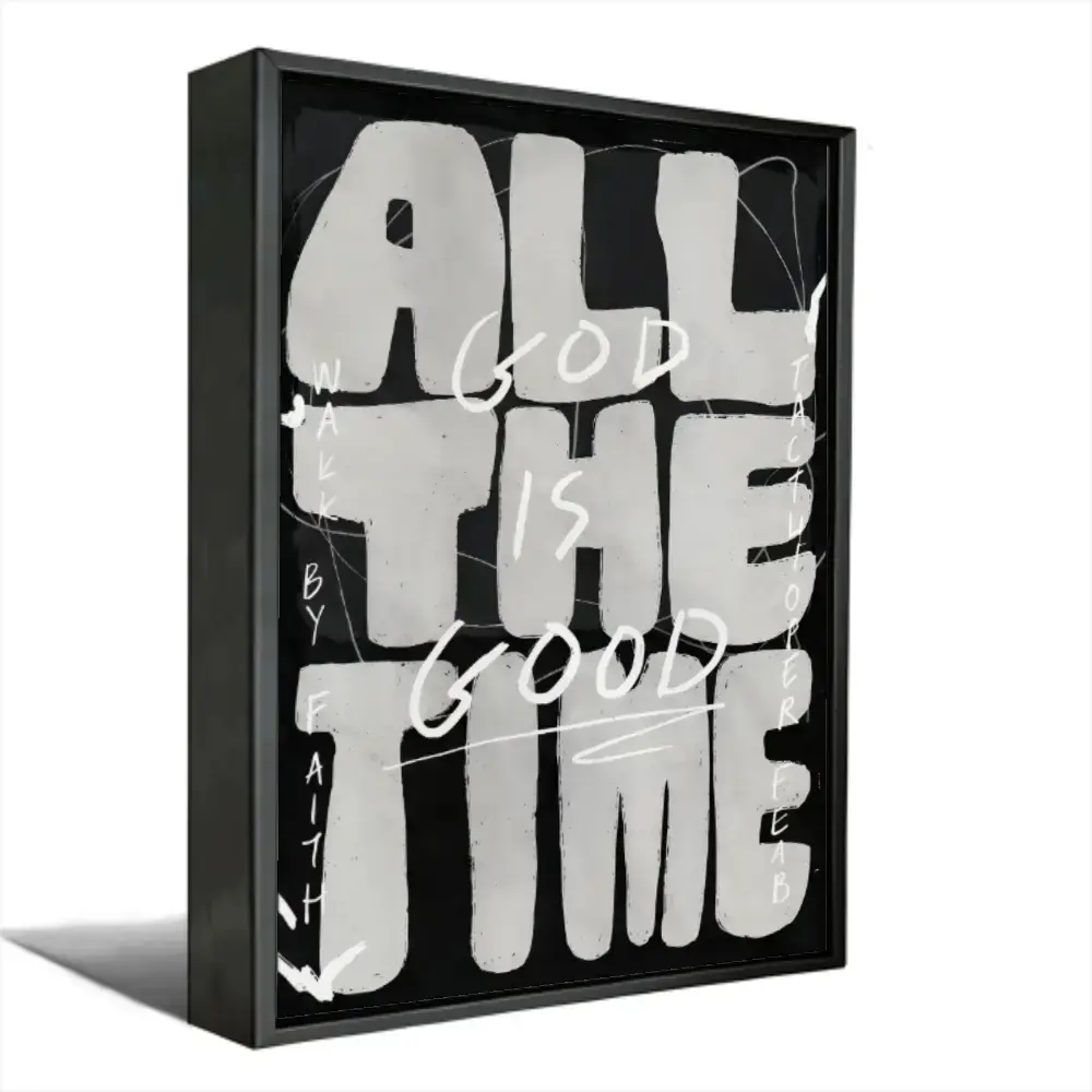 Christian Faith Scripture Wall Decor God Is Good All The Time Picture Display Walk By Faith Graphic Artwork for Bedroom Apartment