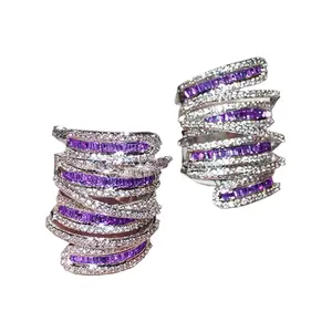 Luxurious Fashion Chunky et Cubic Zirconia Promise Rings For Women Couple Set Rings Noble Banquet Bride Wedding Engagement Valentine's Day Gift