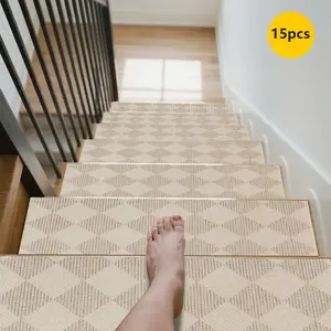 Non-Slip Stair Carpet, Step Protection Carpet, Decorative Bordered Stair Mat, Boho Runner Rug, Bohemian Style Rugs for Home Decoration & Bedroom Accessories - Suitable for Indoor, Outdoor Stairs & Multiple Scenarios