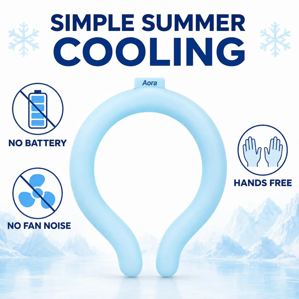Reusable PCM Material Summer Cooling Neck Ring with Portable Cotton Thermal Bag - Hands-Free Ice Pack for Outdoor Activities, Sporting Events (Up to 5 Hours Cooling Sensation)