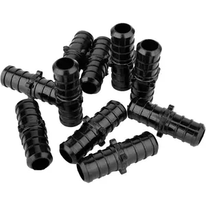 10-Pack Poly PPSU Barb Crimp Pex Fitting 3/4" X 3/4" Straight Coupler For Pex Tubing Connection, ASTM 2159,(PPSU1807002)