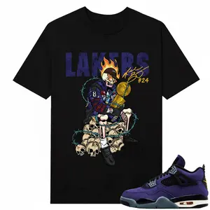 Lakers 4s Sneaker Match Tees Black Mamba Iconic Finals Moment Unisex Streetwear