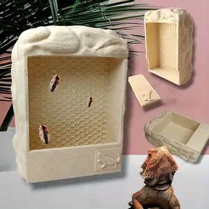 Natural Food Bowl for Bearded Dragons, Geckos, Chameleons, Reptile & Amphibian Habitat Decor, Cage Decoration, Ca Prop 65 Compliant