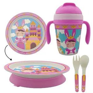 Primo Passi - Kids Bamboo Set Suction Plate & Cup, Metoo