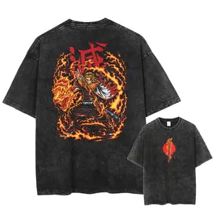 Demon Slayer Vintage T-shirts V1, Acid Wash Shirt,Anime Clothing, Gif for men, Y2K shirts