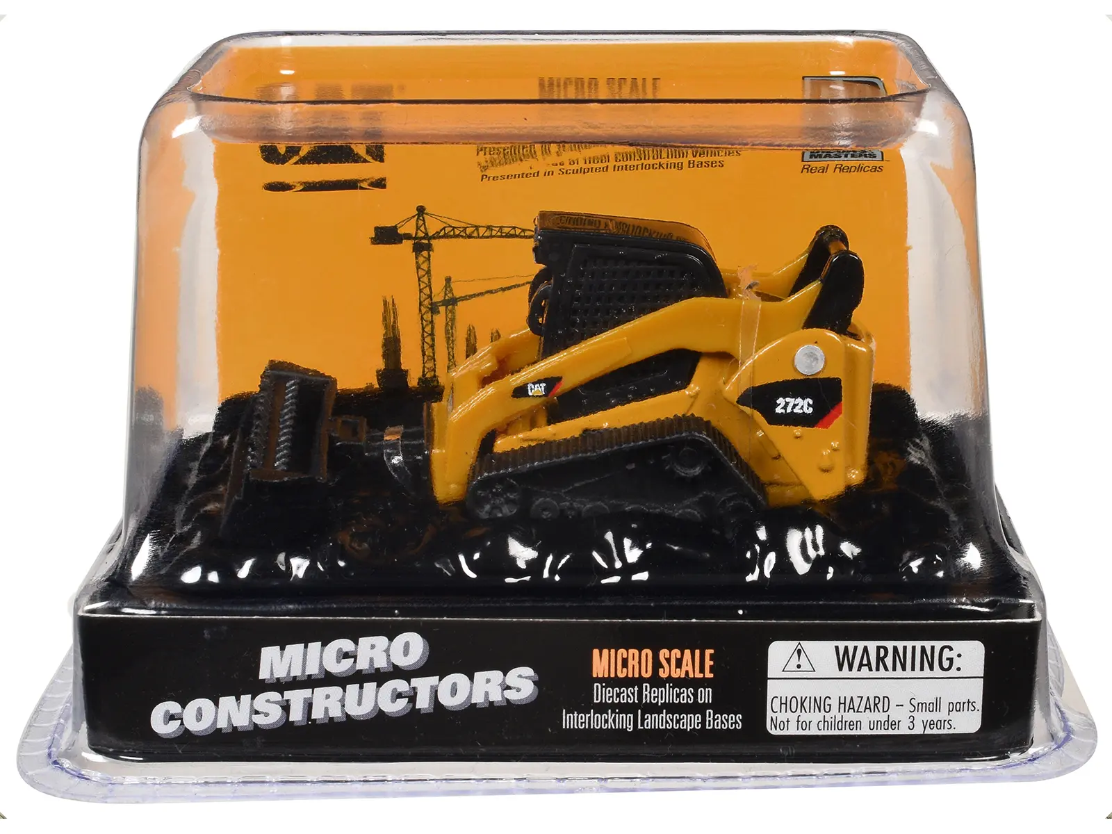 CAT Caterpillar 272C Compact Track Loader with Broom Yellow "Micro-Constructor" Diecast Model by Diecast Masters