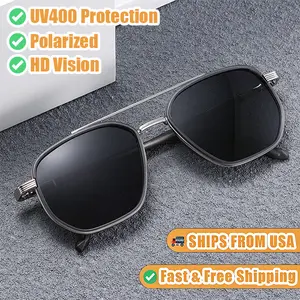 2026 New Women’s Retro Multi-Angle Polarized Sunglasses with Double Bridge Frame, UV Protection, for Driving and Vacation, Anti-Uv Women's Sunglasses, Polarizer Women's Sunglasses