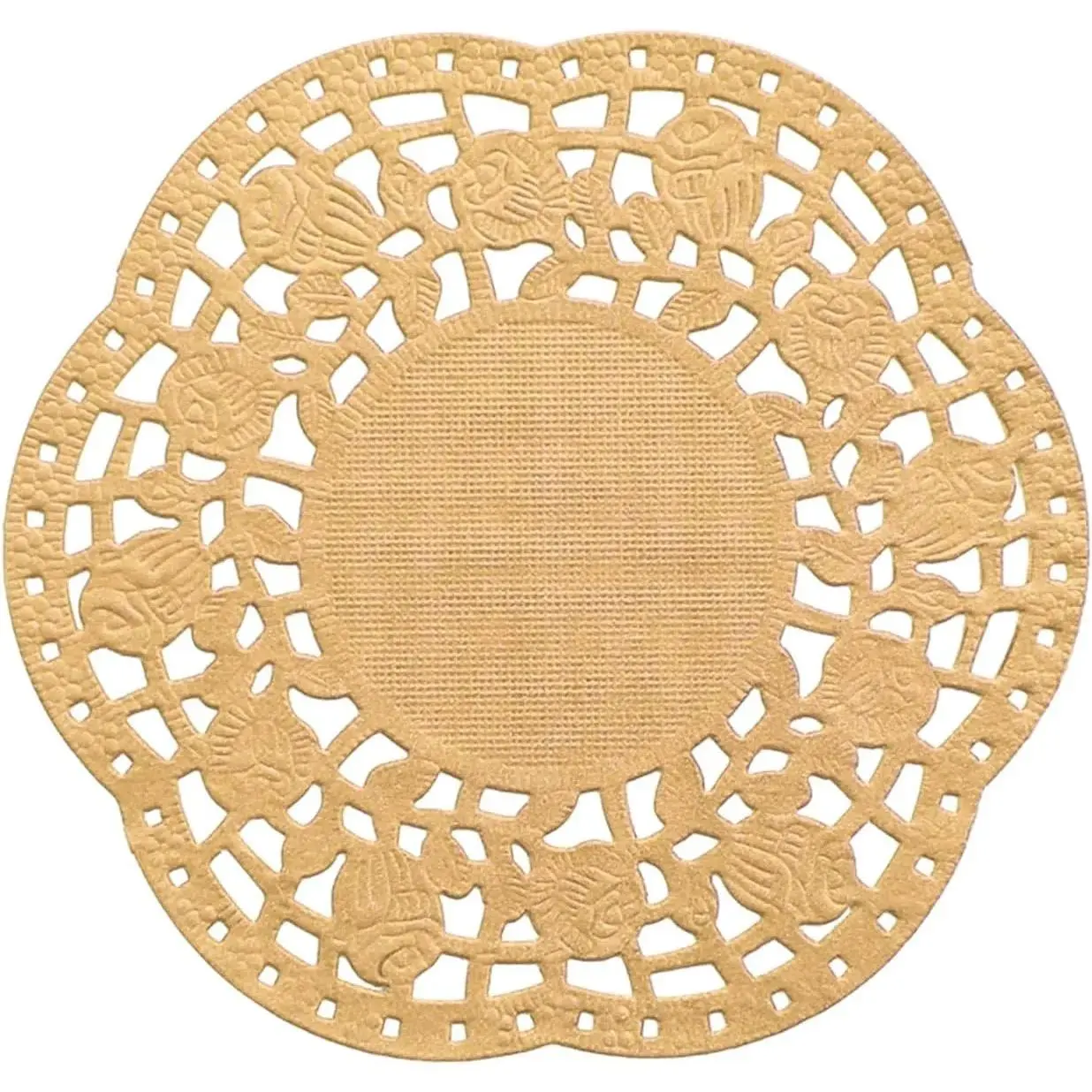 250 Pcs Khaki Paper Doilies, 4.5 Inch Round Decorative Lace Placemats, Disposable Colored Paper Doilies for Tables, Crafts, Wedding Party and Tableware Decoration
