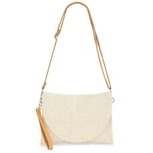 8 Other Reasons Woven Clutch Bag in Ivory