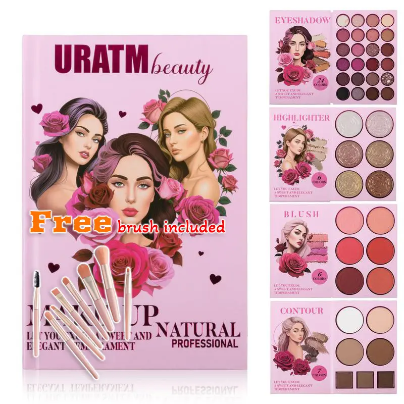 4-Layer Foldable Book-Style Makeup Palette, 43 Pro Shades Contour, Highlight & Eyeshadow, All Skin Tones & Makeup Set Cosmetic, Long-Lasting Gift Set