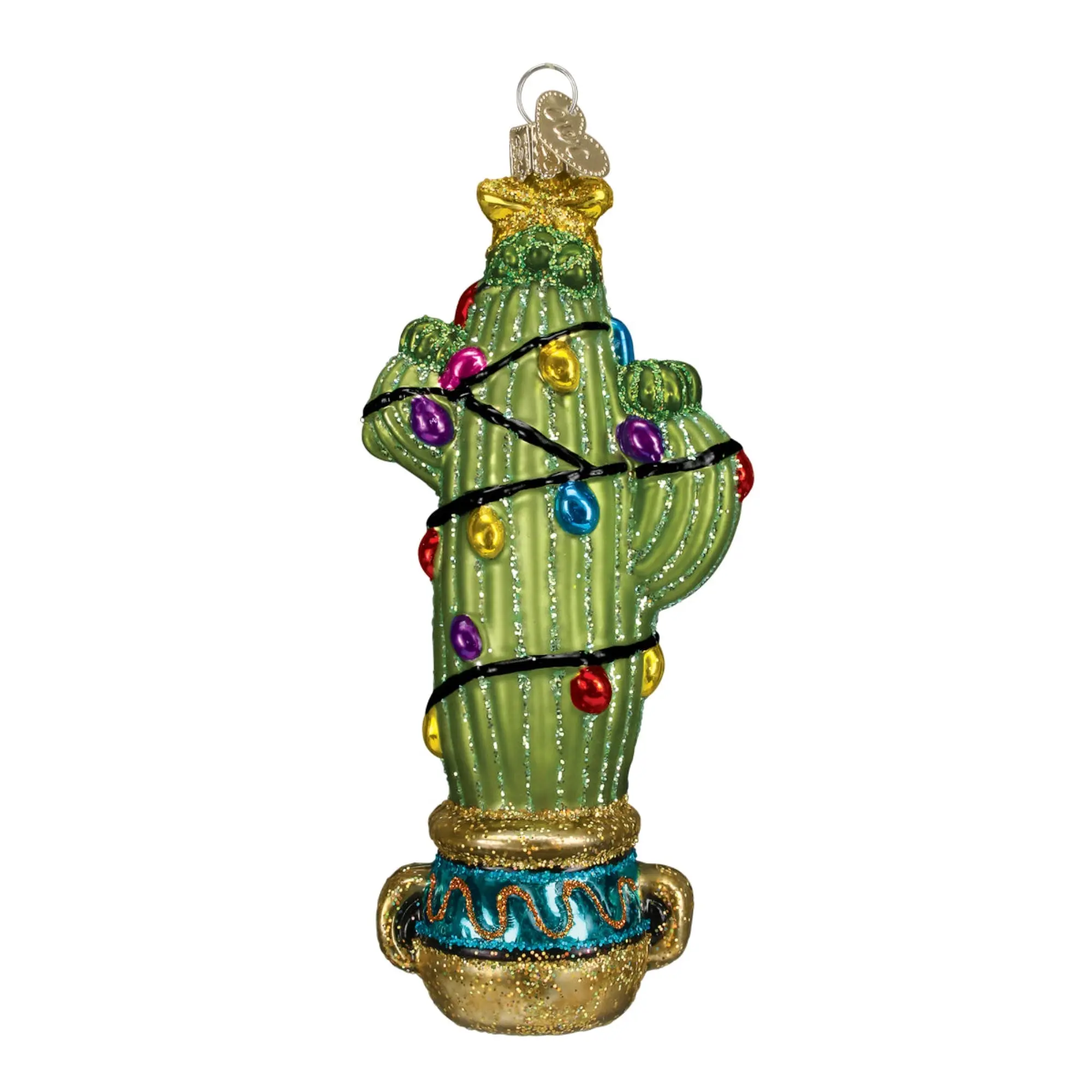 Old World Christmas Glass Blown Ornaments for Tree, Cactus with Lights