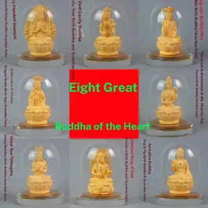 Velvet Gold Zodiac Guardian Deity Figurine, Eight Great Bodhisattvas Gift Set, Thousand-Hand Guanyin Buddha Statue, Void Treasure Buddhist Art