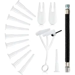 16-Piece Exercise Ball Plug Replacement Kit with Needle,Nozzle, Rubber Hose,and Balloon for Yoga,Volleyball,Soccer,Basketball,and Other Inflatable Toys