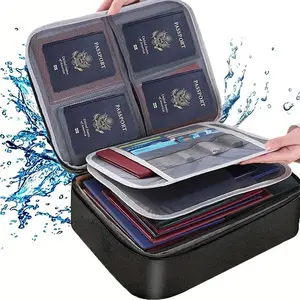 Fireproof Storage Organizer Case with Lock(11”x 10”x 4”), 3-Layer Money Safe Coin Organizer Wallet Bag for Cash,Card,Passport,Check,Bill, Home Organizer Carrying Case,Fireproof 3-Layer File Storage Case with Water-Resistant,Travel Essentials, Gifts