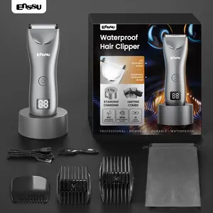 Enssu Electric Groin Hair Trimmer Comfort Makeup Products, Replaceable Waterproof Wet Dry Clippers for  Gift, Wireless Charging Body Skincare Trimmer