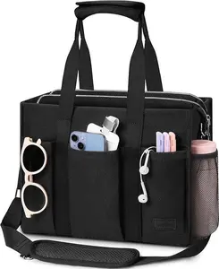 Women's Large Canvas Tote Bag with Laptop Compartment and Zipper, Ideal for Work and Travel