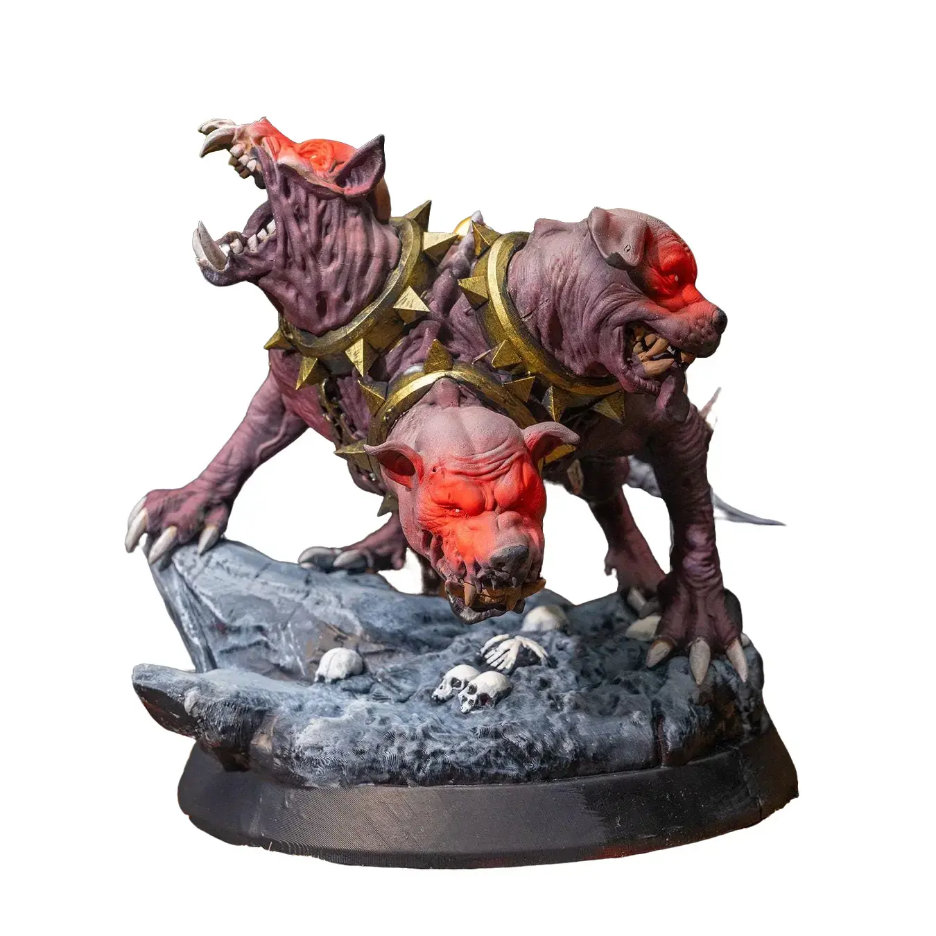 Mad Scholar Cerberus Resin 3D Miniature - Handcrafted, Print-Ready, Paintable, Customizable, Detailed Design, Durable Collectible Figurines for DnD Tabletop RPGs, Home Decor, Artistic