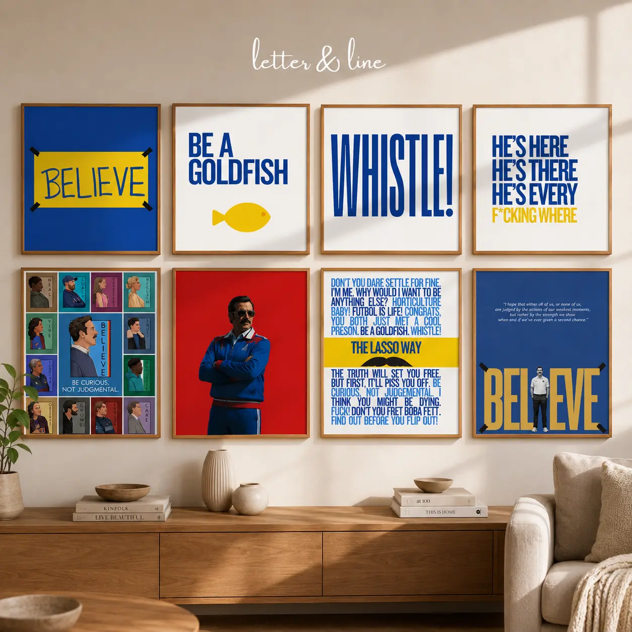 Believe Ted Poster, Motivational Sports Wall Art, Coach Quote Print