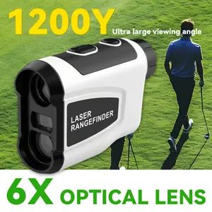 1200Yard 6X Magnification Laser Golf RangeFinder For Golf For Hunting Accurate Slope Switch Pulse Vibration Target Lock Trajectory Compensation Lithium Battery Type-C Rechargeable
