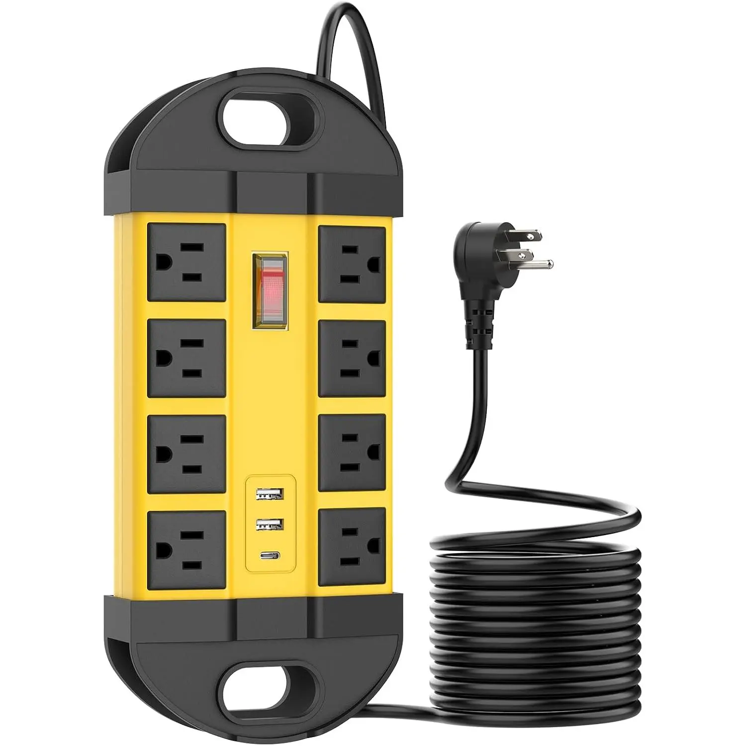 Outdoor Weatherproof 8 Outlet Power Strip, IPX6  Surge Protector, 2 USB-A 1 USB-C Ports, 6 FT Extension Cord for Outdoor Patio Garden Porch Garage