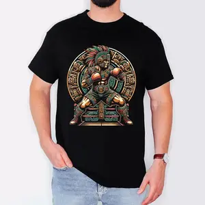 Mexican Boxing Warrior T-Shirtr – Aztec Mayan Tribal Fighter Graphic Apparel for Men, Sportswear Gift for Boxing Fans