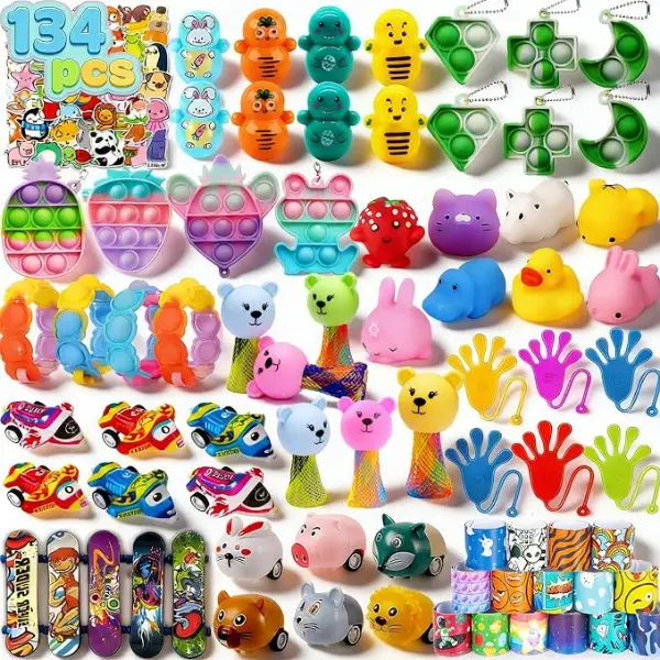 134-Pack Unisex Multi-Function Easter Mini Toys for Children - Party Fillers, Egg Hunt Supplies, Classroom Prizes, Enhance Easter Gifts with Countless Fun