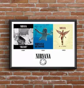 Nirvana Discography Print - Multi Album Cover Art Poster great Birthday Gift