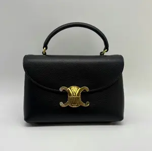 Pre-owned Celine Calfskin Shoulder Bags Boite Chapeau Small Compact Hat Storage Bag Classic Elegant Look