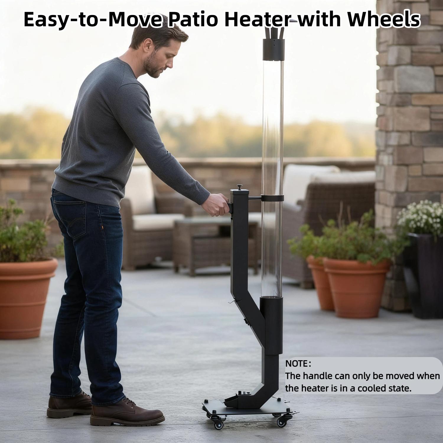 Outdoor Pellet Fire Feature with Vertical Flame | Modern Steel Patio Flame Column for Ambience & Atmosphere | Portable Decorative Fire for Backyard, Garden, Camping & Parties