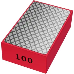 1 Pcs Diamond Hand Pad Sanding Block Sharp Glass Grinding Polishing Pad Sanding Block Foam Backing Hand-Held Sanding Block for Sanding Polishing Marble Tile Ceramics (100#)
